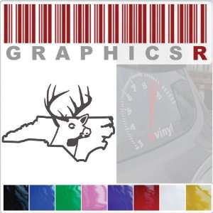 Sticker Decal Graphic   Deer Buck Deer Head Hunt Hunting State North 