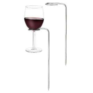  Steady Sticks Outdoor Wine Glass Holder  Set of 2 Kitchen 