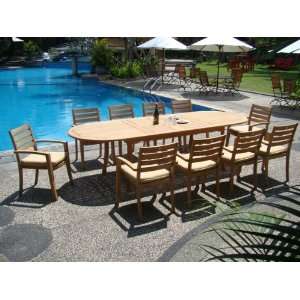   Table And 10 Stacking Arm Chairs [ModelTV6] Patio, Lawn & Garden