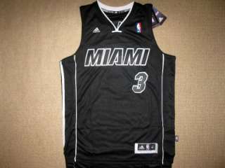 NBA DWAYNE WADE Miami Heat Back in Black REV30 Swingman jersey size 