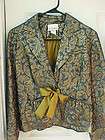 Sisters Small Metallic Gold and Blue Jacket with Ribbon Tie Perfect 