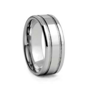  Tungsten Carbide Ring Polished Double Grooved Flat Wedding 