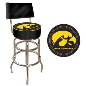University of Iowa Padded Bar Stool with Back   Game Room Products Pub 