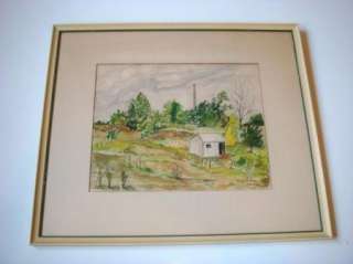 Marie Tarlton Watercolor Landscape Art Painting Vintage  