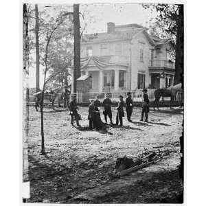 Civil War Reprint Atlanta, Georgia. Federal officers standing in front 