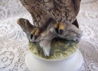 Vintage Lefton Hand Painted Porcelain Owl Bird Figurine KW 866 Signed 