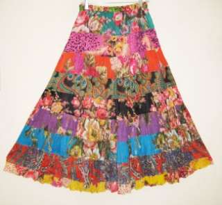 Sacred Threads Hippie Boho SPRING Fiesta Crinkle Skirt  