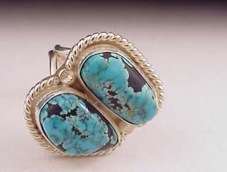 Southwestern Sterling Silver Double Turquoise Ring  