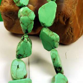 Green Turquoise Stone Large Nugget Loose Beads 15.3Str  