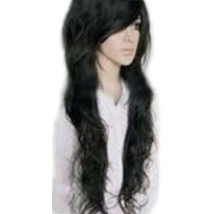    beautiful long curly BLACK lady wig Halloween wigs jf010208 Beauty
