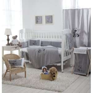 Cuddly Bear Gray Crib Bedding Collection 4 Pc Crib Bedding Set