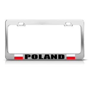  Poland Flag Polish Country license plate frame Stainless 