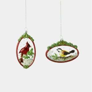  Wild Bird Filled Ornaments Set of 2 Cardinal and Gold Finch 