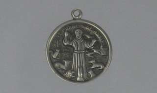 Sterling Silver Saint Francis of Assisi Medal, New  