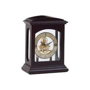  Kassel & Trade Linden Wood Table Clock Gold Tone Finished 