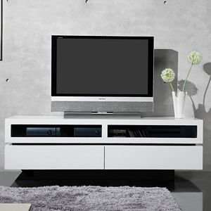   Jus Design Eastwood 71 TV Stand Entertainment Center   White Lacquer
