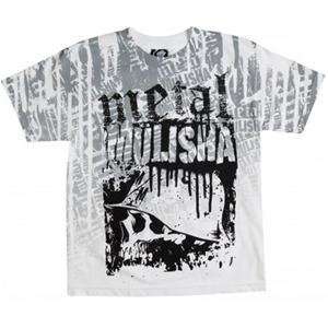  Metal Mulisha Youth Tribune T Shirt   X Large/White 
