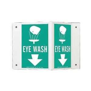 Sign,5.5x10,eye Wash,polystyrene   BRADY  Industrial 