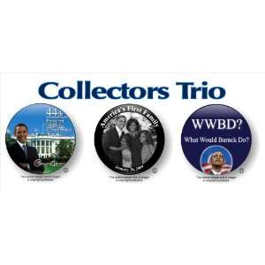 Barack Obama Inauguration Collectors Trio 3 Buttons Pack 