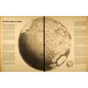  1942 Print Map Asia China USSR Globe Pacific Ocean Mongolia 