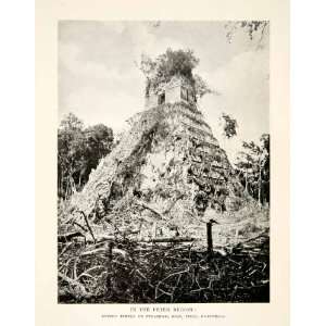  1925 Print Tikal Temple Maya Guatemala Mesoamerica 
