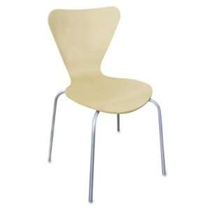  New   Trento Line Sienna Stacking Wood Chair, Oatmeal, 2 