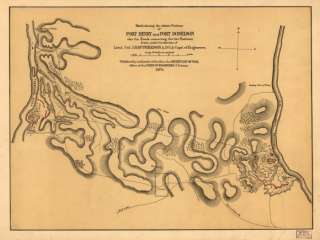 1875 Civil War map of Fort Henry, Tennessee  