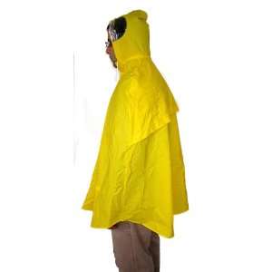  Adult Hooded Vinyl Rain Poncho Safety Yellow 18(W)x45(H 