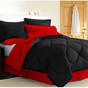  Dorm Room Bedding in a Box (Black/Red)