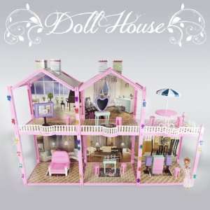   Dollhouse Pretend House Condo 2 Story 3 Rooms Fits Barbie Toys