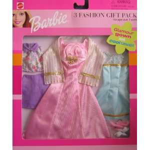  Barbie 3 Fashion Gift Pack   Glamour Gown & Cool Casuals 