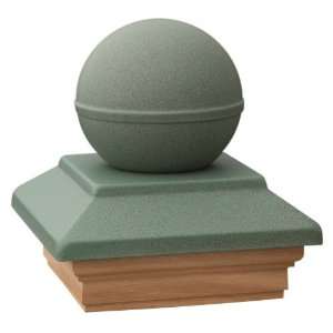   76728 Victoria Ball Green Post Cap with Treated Base