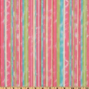  44 Wide Paisley Daisley Stripe Pink Fabric By The Yard 