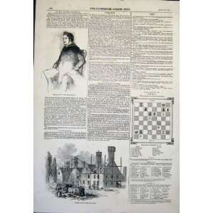 Barham Chess Wight Barton House Old Print 1845