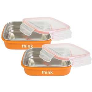  thinkbaby BPA Free Bento Box, Orange, 2 pack Baby