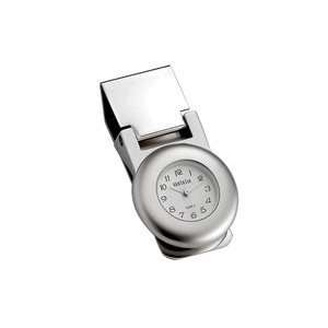  Engravable Round Polished Money Clip with Clock 