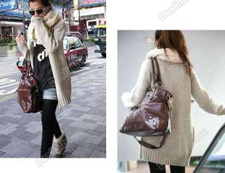 New Korea Women Trendy Knit Sweater Cardigan zip up Long knitwear Coat 