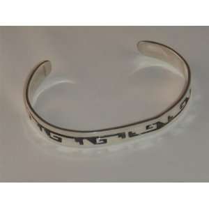  Hopi Silver Overlaid Cuff Bracelet   BR 0004 Sports 