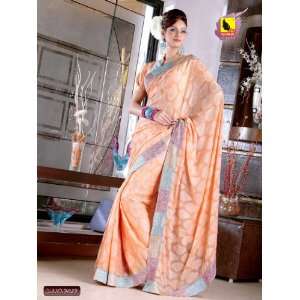    Stylish Indian Designer Peach Color Saree/Sari 