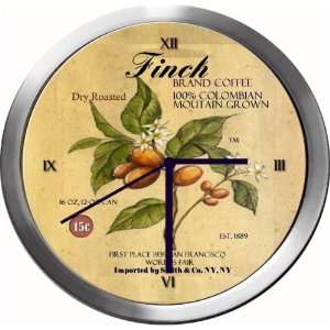  FINCH 14 Inch Coffee Metal Clock Quartz Movement Kitchen 