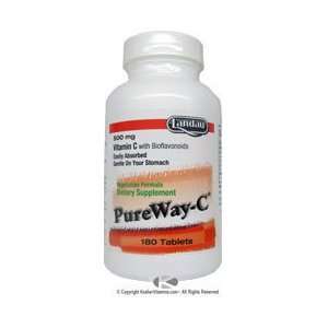 Landau Kosher PureWay C 500 mg Vitamin C with Bioflavonoids   180 