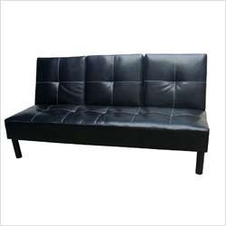 Click Clack Faux Leather Sofa in Black OUR SKU# HMC1729 MPN 12386 