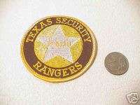 TEXAS RANGERS SECURITY GUARD POLICE OFFICER SHERIFF DEPUTY PATCH BRAND 