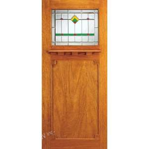   Mahogany Arts and Crafts Door with 3/4 Triple Glazed Tempered Glass