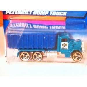  hot wheels blue dump and teal peterbilt dump truck 190 