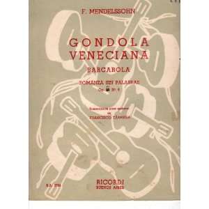    Gondola Veneciana f. Mendelsshon, Francisco Tarrega Books