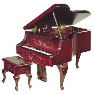   Dollhouse Miniature Louis XV Look Grand Piano with Stool Toys & Games