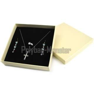 Extra Large 19x19 Beige Jewelry Necklace Set Box #6  