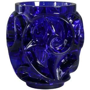  Lalique Tourbillion Blue Crystal Ferrat Vase 12666