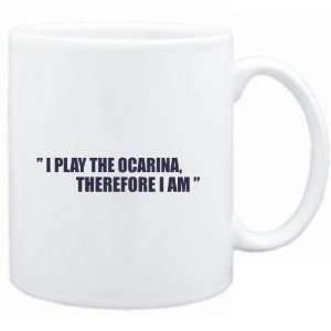 Mug White i play the guitar Ocarina, therefore I am 